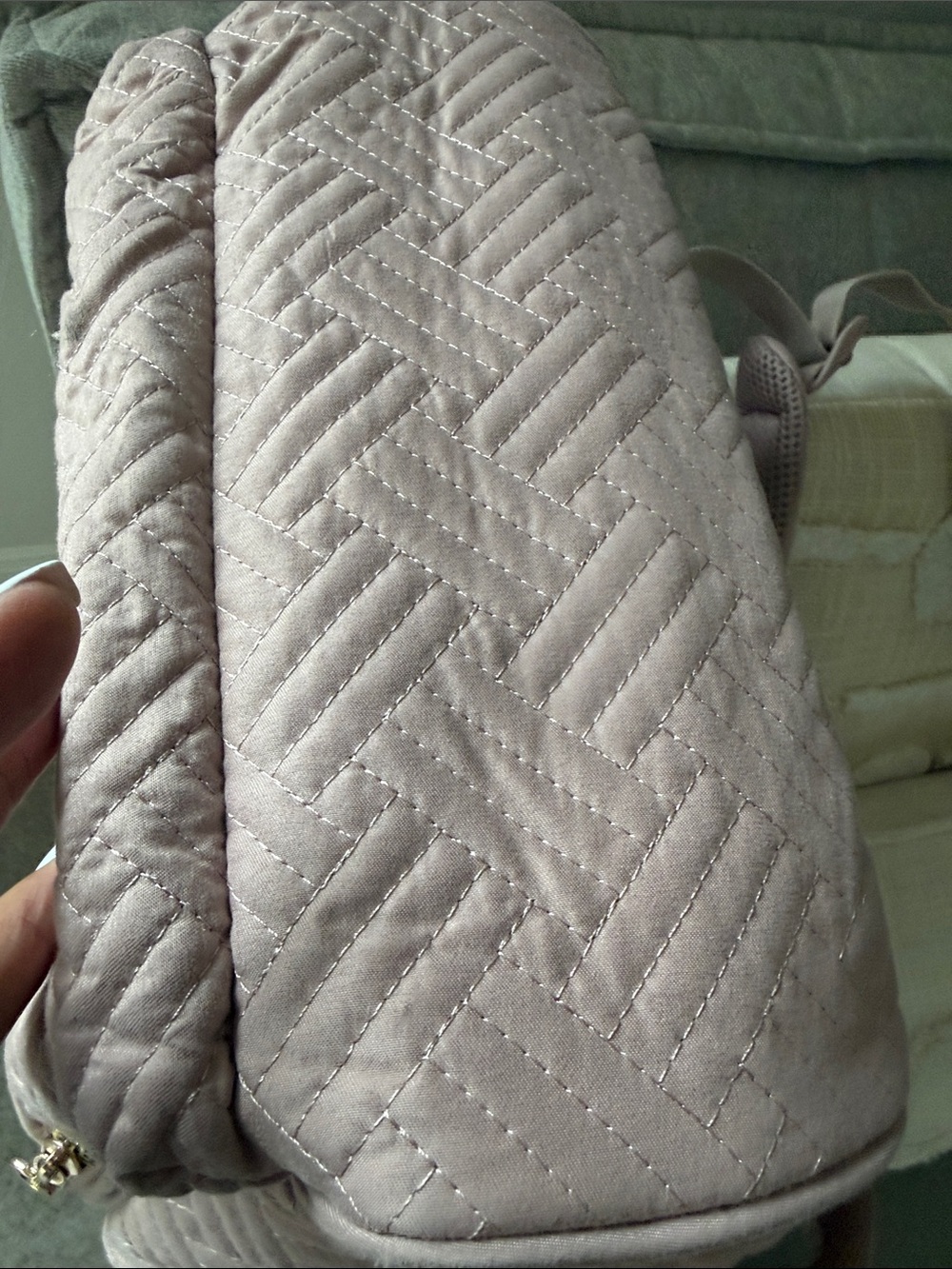 Bagsmart Quilted Light Pink Women's Backpack Tote - Picture 3 of 4